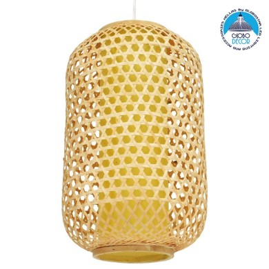 GLOBOSTAR® MAURITIUS 00900 Boho Κρεμαστό Φωτιστικό Οροφής με Ντουί 1 x E27 AC 220-240V IP20 - Μπεζ - Μ30 x Π30 x Υ50cm