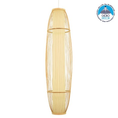 GLOBOSTAR® HIBISCUS 00892 Boho Κρεμαστό Φωτιστικό Οροφής με Ντουί 1 x E27 AC 220-240V IP20 - Μπεζ - Μ30 x Π30 x Υ120cm