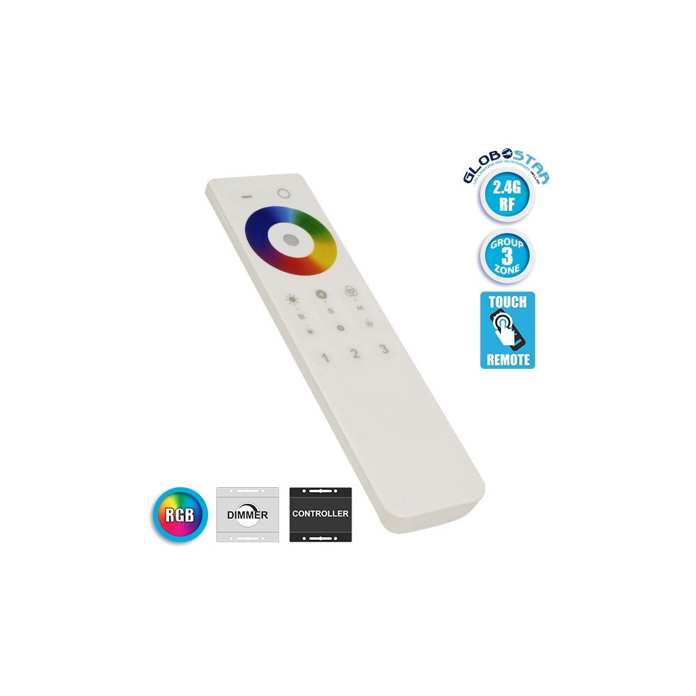 Ασύρματο LED RGB Χειριστήριο Αφής 2.4G RF Έως και 3 Διαφορετικά Groups GloboStar 73413