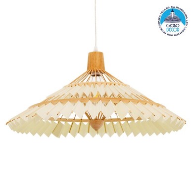 GLOBOSTAR® VENTALIA 00896 Boho Κρεμαστό Φωτιστικό Οροφής με Ντουί 1 x E27 AC 220-240V IP20 - Μπεζ - Μ60 x Π60 x Υ30cm