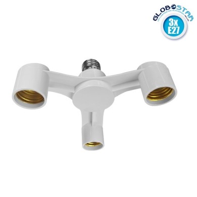GLOBOSTAR® ADAPTOR 78976 Αντάπτορας-Μετατροπέας από Ντουί E27 σε 3 x E27 IP20 - Μ18 x Π18 x Υ10cm