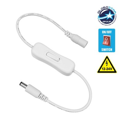 GloboStar® 73301 Διακόπτης On-Off Λευκός DC 12-24V Max 120W