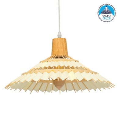 GLOBOSTAR® VENTALIA 00897 Boho Κρεμαστό Φωτιστικό Οροφής με Ντουί 1 x E27 AC 220-240V IP20 - Μπεζ - Μ40 x Π40 x Y22cm