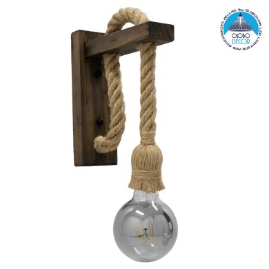 GLOBOSTAR® KENSI 00883 Boho Φωτιστικό Τοίχου - Απλίκα με Ντουί 1 x E27 AC 220-240V IP20 - Καφέ & Μπεζ - Μ7 x Π19 x Υ28cm