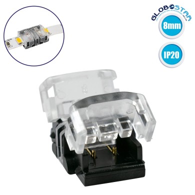GloboStar® 70713 Ταχυσύνδεσμος Ένωσης IP20 - Strip To Strip Connector για Ένωση 2 x Μονόχρωμες Ταινίες LED Πλάτους 8mm