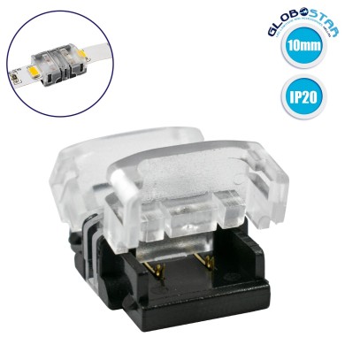 GloboStar® 70717 Ταχυσύνδεσμος Ένωσης IP20 - Strip To Strip Connector για Ένωση 2 x Μονόχρωμες Ταινίες LED Πλάτους 10mm