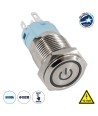 GLOBOSTAR® BUTTON 70780 Φωτιζόμενος Χωνευτός Διακόπτης On-Off LED DC 12V 1 x 3A 690W Max Αδιάβροχο IP65 Ψυχρό Λευκό 6000K - Μ1.8 x Π1.8 x Υ2cm