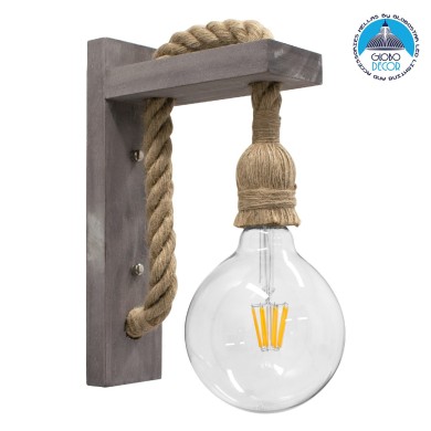 GLOBOSTAR® KENSI 00879 Boho Φωτιστικό Τοίχου - Απλίκα με Ντουί 1 x E27 AC 220-240V IP20 - Καφέ & Μπεζ - Μ7 x Π20 x Υ30cm