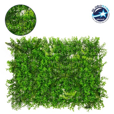 GLOBOSTAR® BUXUS 78412 Τεχνητό Πάνελ Φυλλωσιάς - Κάθετος Κήπος Καυκάσιο Πυξάρι, Φτέρη & Tokyo Sun - Πράσινο - Μ60 x Υ9 x Π40cm - Πράσινο - Μ60 x Υ9 x Π40cm