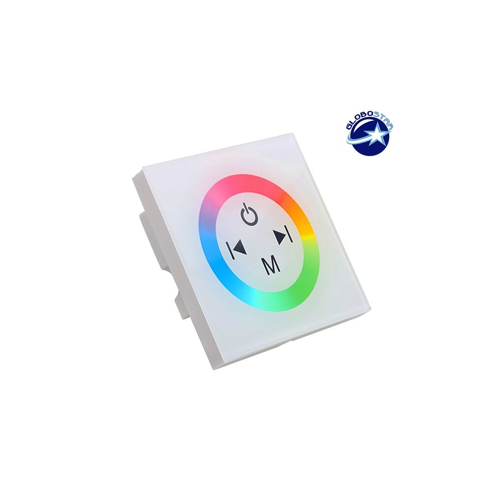 LED RGB Controller Λευκό Τοίχου Αφής 12v (144w) - 24v (288w) DC GloboStar 77419