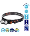GloboStar® 79065 Φακός Κεφαλής Επαναφορτιζόμενος LED CREE XML2-T6 Chip 25 Watt 2500lm με 1 x 18650 Μπαταρία 3400mAh Θερμό Λευκό 3000K & Ψυχρό Λευκό 6000K