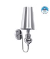 GLOBOSTAR® LAURA 01498 Μοντέρνο Φωτιστικό Τοίχου - Απλίκα με Ντουί 1 x E27 AC 220-240V IP20 - Ασημί - Μ21 x Π15 x Y48cm