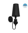GLOBOSTAR® LAURA 01500 Μοντέρνο Φωτιστικό Τοίχου - Απλίκα με Ντουί 1 x E27 AC 220-240V IP20 - Μαύρο - Μ21 x Π15 x Y48cm