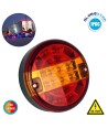 GloboStar® 79927 Πίσω Φανάρι Φορτηγού 20 LED DC 24V Στρογγυλό Universal Αδιάβροχο IP66 Κόκκινο - Πορτοκαλί