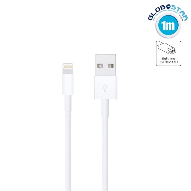 GloboStar® 86090 Καλώδιο Φόρτισης Fast Charging Data iPhone 1M από Regular USB 2.0 σε 8 Pin Lightning Λευκό