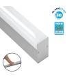 GloboStar® SURFACEPENDANT-PROFILE 70830-3M Προφίλ Αλουμινίου - Βάση & Ψύκτρα Ταινίας LED με Λευκό Γαλακτερό Κάλυμμα - Επιφανειακή & Κρεμαστή Χρήση - Πατητό Κάλυμμα - Ασημί - 3 Μέτρα - Μ300 x Π3.5 x Υ7.4cm