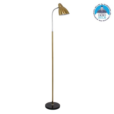 GLOBOSTAR® VERSA 00832 Μοντέρνο Επιδαπέδιο Φωτιστικό με Ντουί 1 x E27 AC 220-240V IP20 - Χρυσό & Ασημί - Μ15 x Π15 x Υ155cm