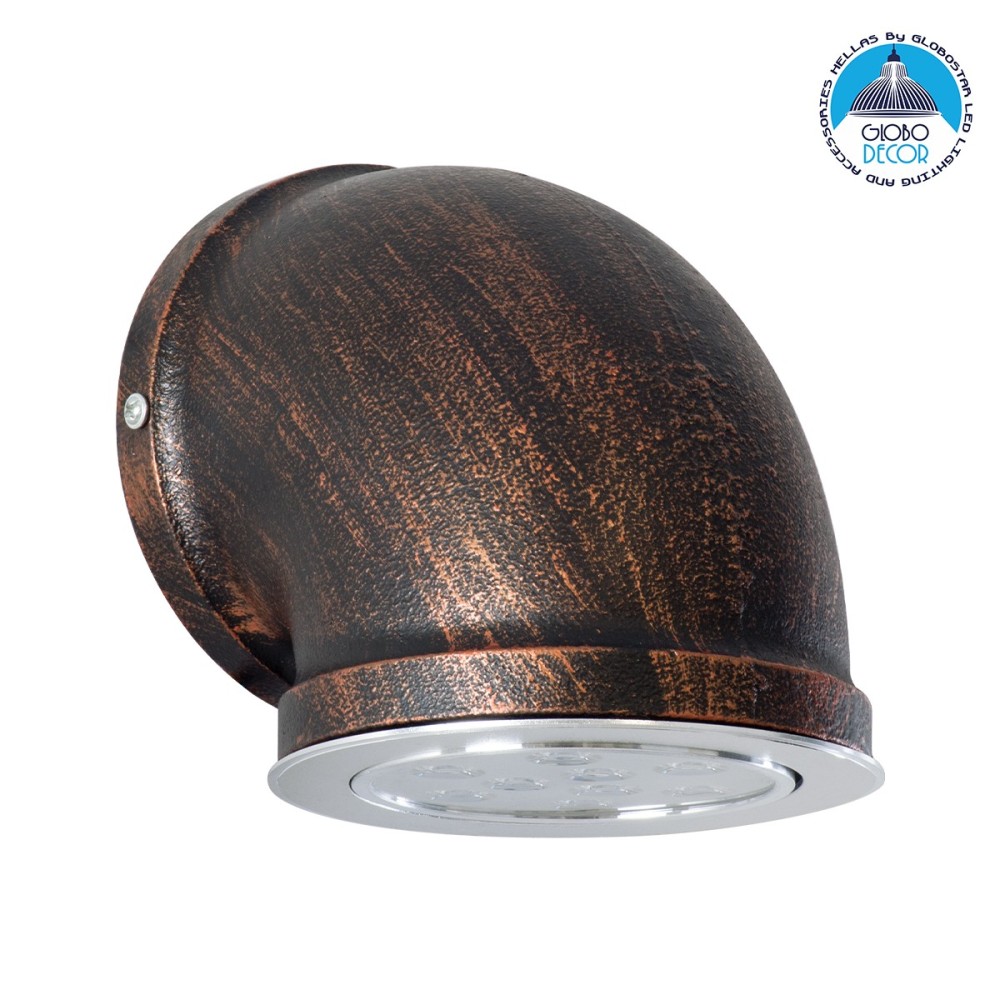 GLOBOSTAR® ANTHY 01104 Μοντέρνο Φωτιστικό Τοίχου - Απλίκα LED 9W 720lm 36° AC 220-240V IP20 Φυσικό Λευκό 4500K - Lumileds SMD Chip - Χάλκινο - Μ15.2 x Π13.4 x Υ15.2cm - 2 Χρόνια Εγγύηση