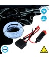 GloboStar® 82200 TUBE 360° Degree Διακοσμητική EL-Wire Neon Αυτοκινήτου Κορδόνι ΣΕΤ 3m 1W-3m 30lm-m 360° DC 12V με Βύσμα Αναπτήρα Αυτοκινήτου Αδιάβροχη IP68 Ψυχρό Λευκό 6000K