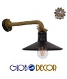 GLOBOSTAR® VINSA 01136 Boho Φωτιστικό Τοίχου - Απλίκα με Ντουί 1 x E27 AC 220-240V IP20 - Χάλκινο & Μπεζ - Μ50 x Π27 x Υ25cm