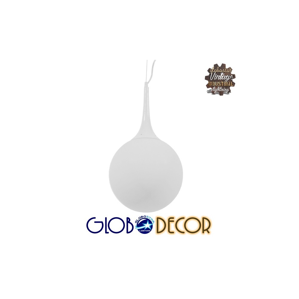 GLOBOSTAR® SPHERE 01143 Μοντέρνο Κρεμαστό Φωτιστικό Οροφής με Ντουί 1 x E27 AC 220-240V IP20 - Λευκό - Μ25 x Π25 x Υ46.5cm