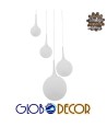 GLOBOSTAR® DORI 01144 Μοντέρνο Κρεμαστό Φωτιστικό Οροφής με Ντουί 4 x E27 AC 220-240V IP20 - Λευκό - Μ75 x Π75 x Υ52cm