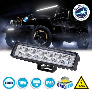 GloboStar® 85448 PRO Series Μπάρα Σήμανσης - Φώτα Ημέρας - DRL για Αυτοκίνητα & Φορτηγά LED CREE XBD 18W 1800lm DC 10-30V Αδιάβροχη IP65 Ψυχρό Λευκό 6000K
