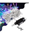 85835 Διακοσμητική Γιρλάντα 13 Μέτρα με Controller 8 Προγραμμάτων Εναλλαγών Φωτισμού - Επεκτεινόμενη 100 LED 3.6W AC 230V με Διάφανο Καλώδιο & Πρίζα Schuko Αδιάβροχη IP44 RGB Μ13m