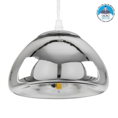 GLOBOSTAR® CRISTIN 00756 Μοντέρνο Κρεμαστό Φωτιστικό Οροφής με Ντουί 1 x G4 AC 220-240V IP20 - Ασημί - Μ18 x Π18 x Υ13cm