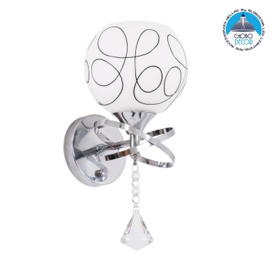 GLOBOSTAR® CANTER 00634 Μοντέρνο Φωτιστικό Τοίχου - Απλίκα με Ντουί 1 x E27 AC 220-240V IP20 - Ασημί & Λευκό - Μ14 x Π15 x Υ30cm