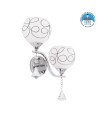 GLOBOSTAR® CANTER 00635 Μοντέρνο Φωτιστικό Τοίχου - Απλίκα με Ντουί 2 x E27 AC 220-240V IP20 - Ασημί & Λευκό - Μ32 x Π15 x Υ40cm