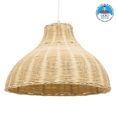 GLOBOSTAR® MAYOTTE 00724 Boho Κρεμαστό Φωτιστικό Οροφής με Ντουί 1 x E27 AC 220-240V IP20 - Μπεζ - Μ40 x Π40 x Υ28cm