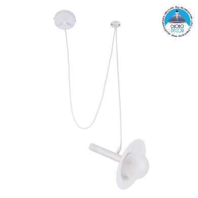 GLOBOSTAR® CELEST 00790 Μοντέρνο Κρεμαστό Φωτιστικό Οροφής με Ντουί 1 x G9 AC 220-240V IP20 - Λευκό - Μ20 x Π20 x Υ26.5cm