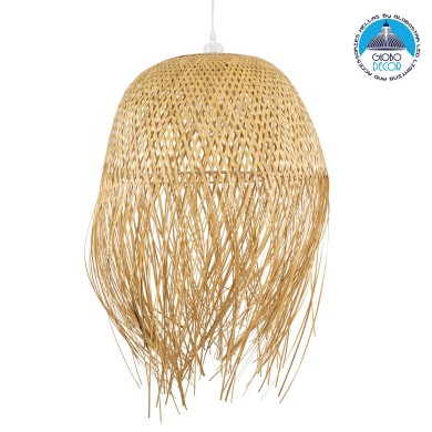 GLOBOSTAR® MANILA 00713 Boho Κρεμαστό Φωτιστικό Οροφής με Ντουί 1 x E27 AC 220-240V IP20 - Μπεζ - Μ50 x Π50 x Υ70cm