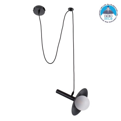 GLOBOSTAR® CELEST 00789 Μοντέρνο Κρεμαστό Φωτιστικό Οροφής με Ντουί 1 x G9 AC 220-240V IP20 - Μαύρο & Λευκό - Μ20 x Π20 x Υ26.5cm