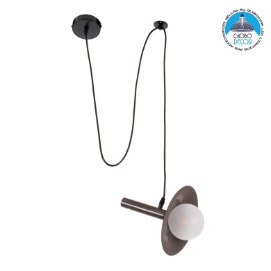 GLOBOSTAR® CELEST 00791 Μοντέρνο Κρεμαστό Φωτιστικό Οροφής με Ντουί 1 x G9 AC 220-240V IP20 - Καφέ & Λευκό - Μ20 x Π20 x Υ26.5cm