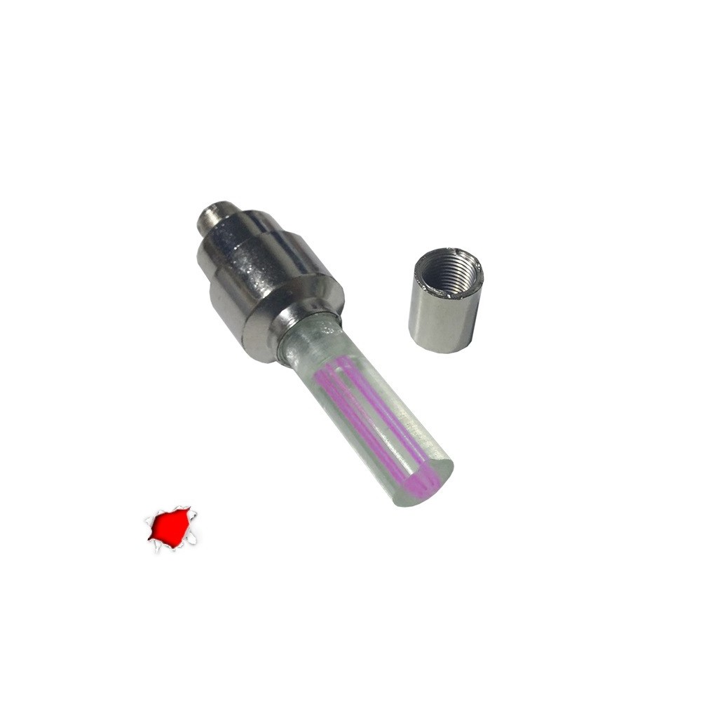 GloboStar® 115203 Βαλβίδες LED με Μπαταρία 3xLR1130 Αυτοκινήτου - Μοτοσυκλέτας - Ποδηλάτου Σετ 2 Τεμ. σε Blister Κόκκινο