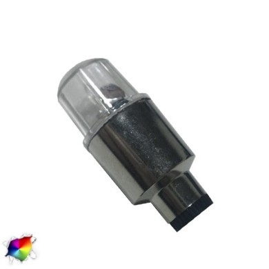 GloboStar® 115205 Βαλβίδες LED με Μπαταρία 3xLR1130 Αυτοκινήτου - Μοτοσυκλέτας - Ποδηλάτου Σετ 2 Τεμ. σε Blister RGB