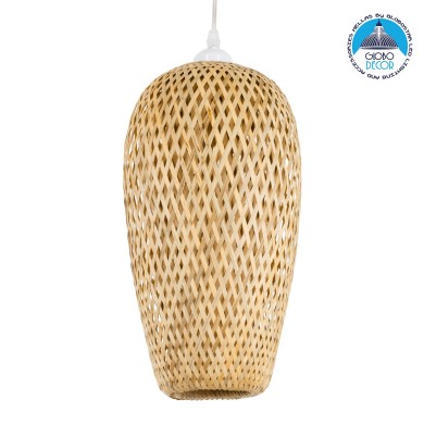 GLOBOSTAR® SAN TROPEZ 00764 Boho Κρεμαστό Φωτιστικό Οροφής με Ντουί 1 x E27 AC 220-240V IP20 - Μπεζ - Μ19 x Π19 x Υ42cm