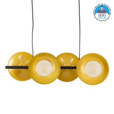 GLOBOSTAR® JOLIET 00782 Μοντέρνο Κρεμαστό Φωτιστικό Οροφής με Ντουί 4 x G9 AC 220-240V IP20 - Μαύρο & Χρυσό - Μ65 x Π28 x Υ20cm