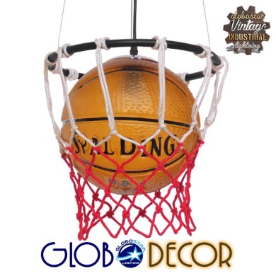 GLOBOSTAR® NBA 01027 Μοντέρνο Κρεμαστό Φωτιστικό Οροφής με Ντουί 1 x E27 AC 220-240V IP20 - Πορτοκαλί - Μ32 x Π32 x Υ58cm