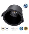 GLOBOSTAR® PLUTO-B 60262 Χωνευτό Downlight Σποτ με Honeycomb Anti Glare Reflector LED 15W 1950lm 38° AC 220-240V IP20 Φυσικό Λευκό 4500K - Bridgelux COB Chip & TÜV SÜD Driver - Μαύρο Ματ - Μ10.4 x Π10.4 x Υ6.5cm - Q9.5cm - 5 Χρόνια Εγγύηση