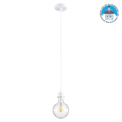 GLOBOSTAR® HANNA 36217 Boho Κρεμαστό Φωτιστικό Οροφής με Ντουί 1 x E27 AC 220-240V IP20 - Λευκό - Μ4 x Π4 x Υ110cm