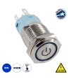 GLOBOSTAR® BUTTON 70783 Φωτιζόμενος Χωνευτός Διακόπτης On-Off LED DC 12V 1 x 3A 690W Max Αδιάβροχο IP65 Μπλε - Μ1.8 x Π1.8 x Υ2cm