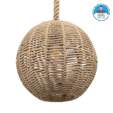GLOBOSTAR® MANDALA 00731 Boho Κρεμαστό Φωτιστικό Οροφής με Ντουί 1 x E27 AC 220-240V IP20 - Μπεζ - Μ30 x Π30 x Y30cm