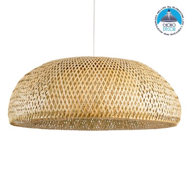 GLOBOSTAR® SAN TROPEZ 00674 Boho Κρεμαστό Φωτιστικό Οροφής με Ντουί 1 x E27 AC 220-240V IP20 - Μπεζ - Μ80 x Π80 x Y28cm