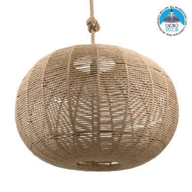 GLOBOSTAR® MANDALA 00732 Boho Κρεμαστό Φωτιστικό Οροφής με Ντουί 1 x E27 AC 220-240V IP20 - Μπεζ - Μ80 x Π80 x Υ60cm