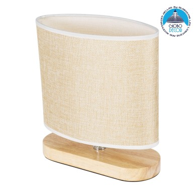 GLOBOSTAR® CHIARA 01241 Boho Επιτραπέζιο Φωτιστικό Πορτατίφ με Ντουί 1 x E27 AC 220-240V IP20 - Μπεζ - Μ25 x Π12 x Υ26cm
