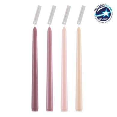 GloboStar® AUTUMN-CALM 35207 ΣΕΤ 4 Αρωματικά Κεριά Κηροπηγίου Παραφίνης με Άρωμα Άγριο Τριαντάφυλλο Πολύχρωμα Μ2 x Π2 x Υ25cm