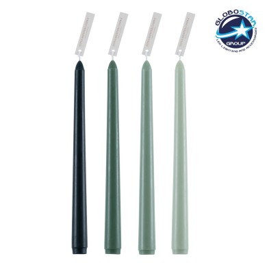 GloboStar® SPRING-FOREST 35210 ΣΕΤ 4 Αρωματικά Κεριά Κηροπηγίου Παραφίνης με Άρωμα Φρεσκάδα Βουνού Πολύχρωμα Μ2 x Π2 x Υ25cm